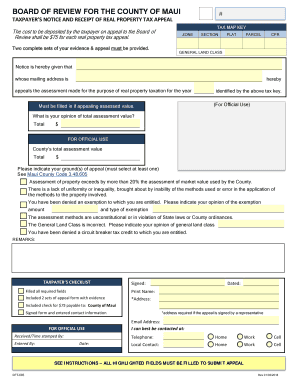 Maui Real Property Tax Appeal Form