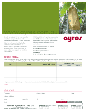 Fruit Wrapping Paper Bags Order Form