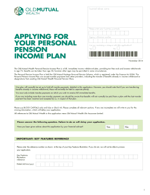 Old Mutual Wealth Personal Pension Income Plan Application