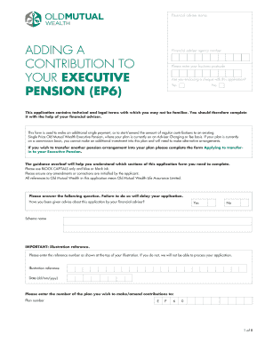 Old Mutual Wealth Executive Pension Contribution Form