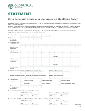 UK Life Insurance Qualifying Policy Statement