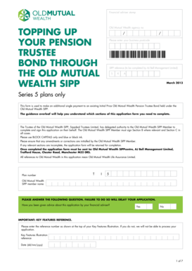Old Mutual Wealth SIPP Top-Up Form