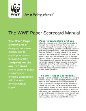 The WWF Paper Scorecard Manual