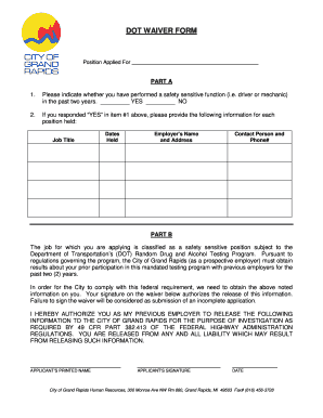 DOT Waiver Form