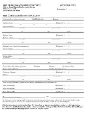 Fire Alarm Registration Application