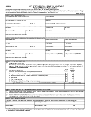 City of Grand Rapids Power of Attorney Authorization