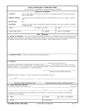 Equal Opportunity Complaint Form