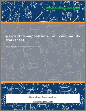 Percent Composition of Compounds Worksheet
