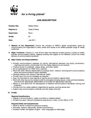 Media Officer Job Description