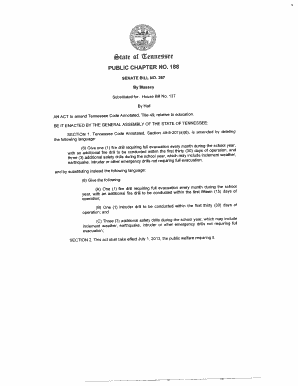 Tennessee Fire and Safety Drill Record