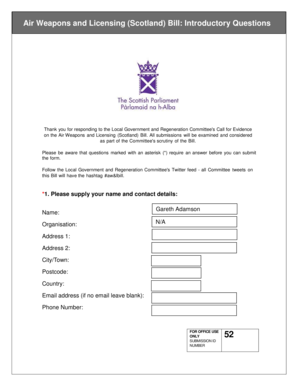 Air Weapons and Licensing (Scotland) Bill: Introductory Questions