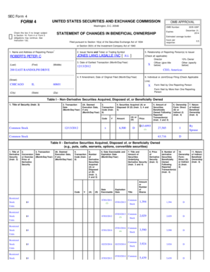 SEC Form 4 Statement of Changes in Beneficial Ownership