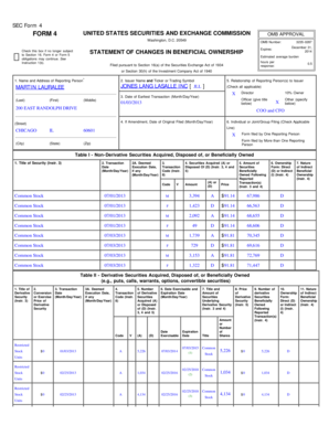 SEC Form 4 Statement of Changes in Beneficial Ownership