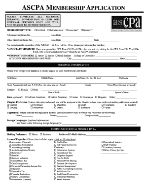 Arkansas CPA Membership Application