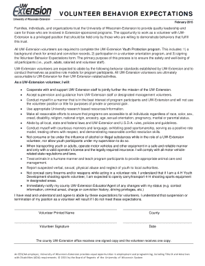 UW-Extension Volunteer Behavior Expectations