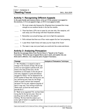 Reading Focus Skill Builder