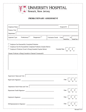 Probationary Assessment Form