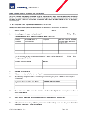 Attending Physician Statement Fulminant Hepatitis