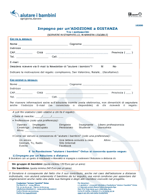 Impegno per un’ADOZIONE a DISTANZA