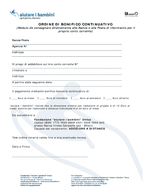 Ordine di Bonifico Continuativo