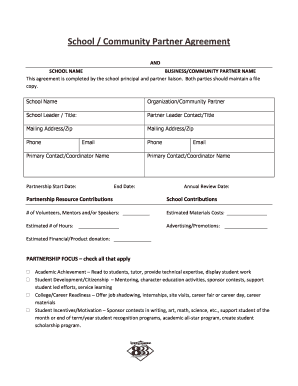 School Community Partner Agreement
