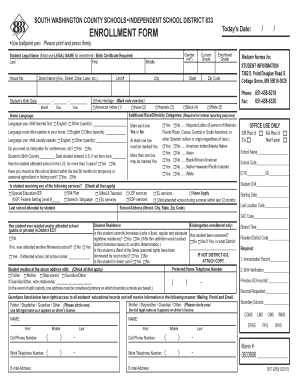 South Washington County Schools Enrollment Form