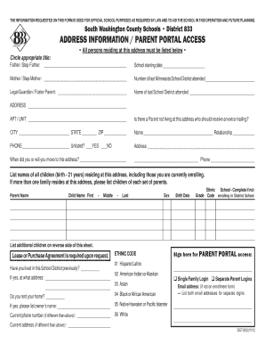 South Washington County Schools Enrollment Form