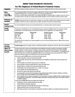 Short Term Disability Insurance Enrollment Form