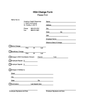 HSA Change Form