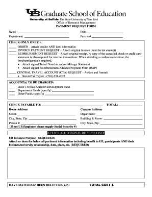 UB Payment Request Form