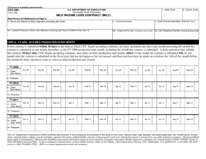 Milk Income Loss Contract Form CCC-580
