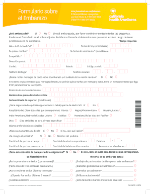 Formulario sobre el embarazo