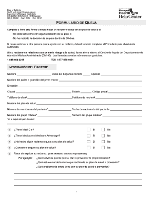 FORMULARIO DE QUEJA