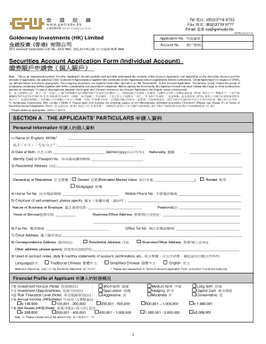 Securities Account Application Form