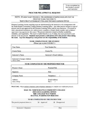 Proctor Pre-Approval Request Form