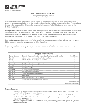 Fillable Online HVAC Technician Certificate 703 N Fax Email Print ...