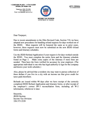 JEDD Refund Application