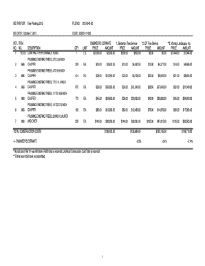 BID TAB FOR Tree Planting 2015 FILE NO 2015-042-00 BID