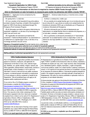 Texas Household Application for USDA Foods