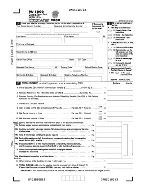 Pennsylvania Property Tax or Rent Rebate Claim Form