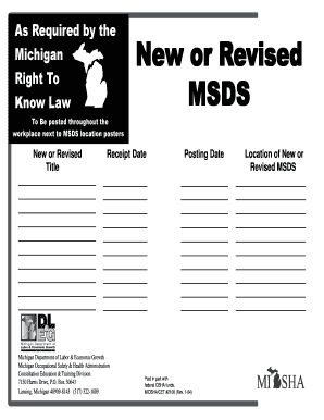 Michigan MSDS Posting Notice