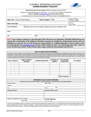Flexible Spending Account Reimbursement Request