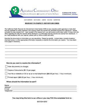 California Public Records Request Form
