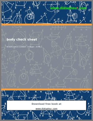 Fillable Online Body Check Sheet Fax Email Print - pdfFiller