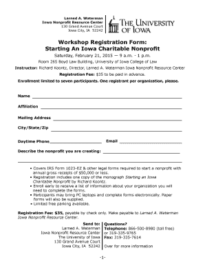 Repatriation letter for seafarer - Workshop Registration Form Starting An Iowa Charitable Nonprofit - inrc law uiowa