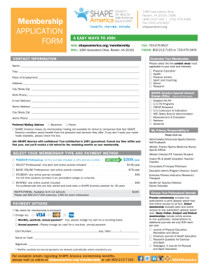 SHAPE America Membership Application
