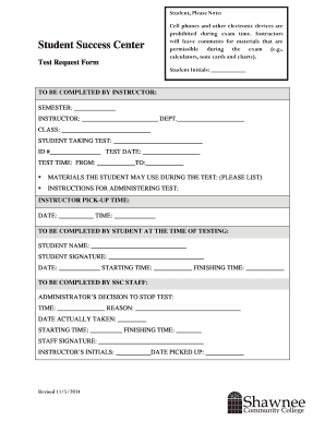 Test Request Form