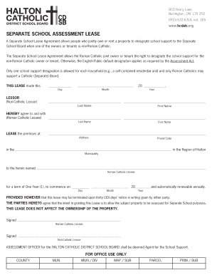 Separate School Lease Agreement