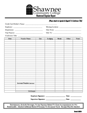 Business Travel Expense Report Form
