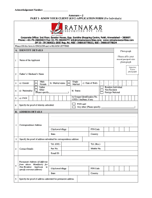 KYC Application Form for Individuals